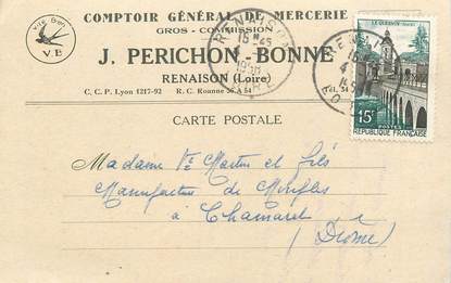 CPA CARTE PUBLICITAIRE FRANCE 42 "Renaison, J. Perichon Bonne