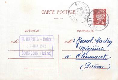 CPA CARTE PUBLICITAIRE FRANCE 38 "Bourgoin, A. Barril, Cuirs"