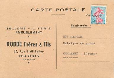 CPA CARTE PUBLICITAIRE FRANCE 28 "Chartres, Sellerie Literie Robbe Frères & Fils"