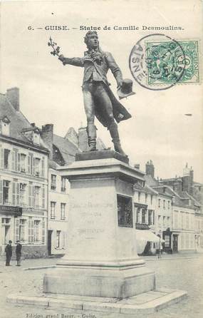 / CPA FRANCE 02 "Guise, statue de Camille Desmoulins "