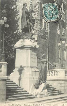 / CPA FRANCE 73 "Chambéry, statues de Joseph et de de Xavier de Maistre"