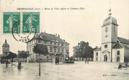 / CPA FRANCE 39 "Champagnole, hôtel de ville, église et château d'Eau"