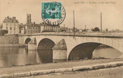 / CPA FRANCE 78 "Mantes, le pont vu du Quai Fayol"