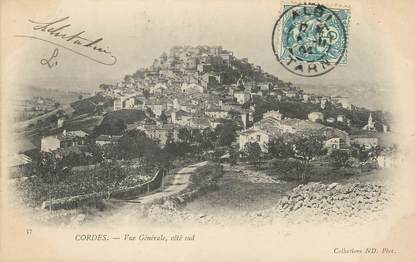 / CPA FRANCE 81 "Cordes, vue générale "