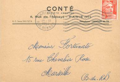 CPA CARTE PUBLICITAIRE FRANCE 75006 "Paris, CONTE"