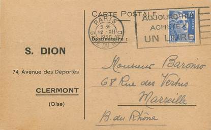 CPA CARTE PUBLICITAIRE FRANCE 60 "Clermont, S. DION"