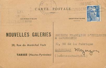 CPA CARTE PUBLICITAIRE FRANCE 65 "Tarbes, Nouvelles Galeries"