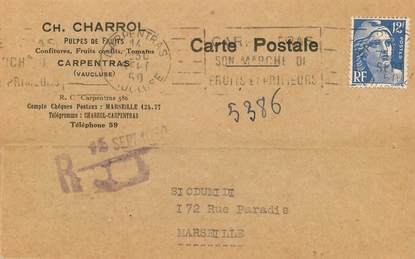 CPA CARTE PUBLICITAIRE FRANCE 84 "Carpentras, Pulpe de fruits Ch. CHARROL"
