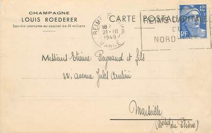 CPA CARTE PUBLICITAIRE FRANCE 51 "Reims, Champagne L. ROEDERER"