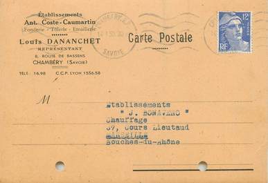 CPA CARTE PUBLICITAIRE FRANCE 73 "Chambéry, Etablissements Coste Caumartin, L. DANANCHET"