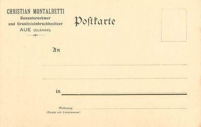 CPA CARTE PUBLICITAIRE FRANCE 67 "Aue, C. MONTALBETTI"