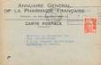 CPA CARTE PUBLICITAIRE FRANCE 75014 "Paris, Annuaire général de la Pharmacie française"