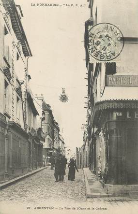 / CPA FRANCE 13 "Argentan, la rue de l'Orne et le Cadran"