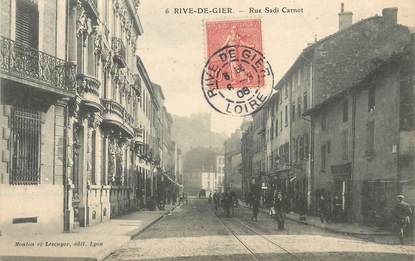 / CPA FRANCE 42 "Rive de Gier, rue Sadi Carnot "