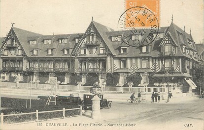 / CPA FRANCE 14 "deauville, la plage Fleurie, Normandy Hôtel"