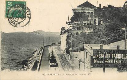/ CPA FRANCE 13 "Marseille, route de la Corniche" / TRAMWAY