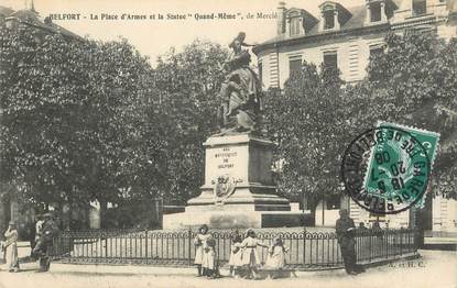 / CPA FRANCE 90 "Belfort, la place d'Armes et la statue"