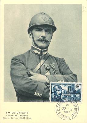  CPSM CARTE MAXIMUM / PREMIER JOUR  "Emile Driant, colonel de Chasseurs"