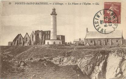 / CPA FRANCE 29 "Pointe Saint Mathieu, l'abbaye, le phare et l'église"