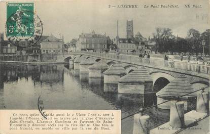 / CPA FRANCE 89 "Auxerre, le pont Paul Bert"