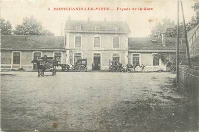 / CPA FRANCE 71 "Montchanin les Mines, façade de la gare"