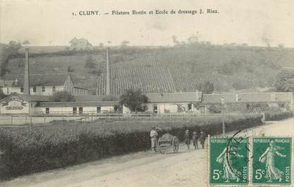 / CPA FRANCE 71 "Cluny, filature Bretin et école de dressage"