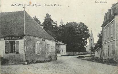 / CPA FRANCE 71 "Allerey, église et route de Verdun"