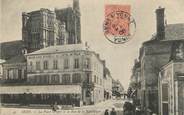 89 Yonne / CPA FRANCE 89 "Sens, la place Drapés et la rue de la république"