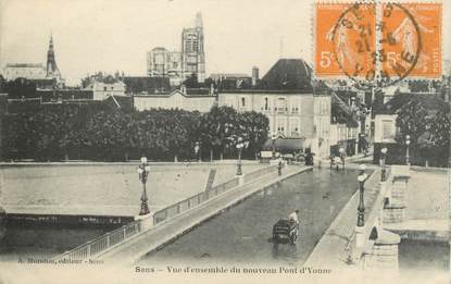 / CPA FRANCE 89 "Sens, vue d'ensemble du nouveau pont d'Yonne"