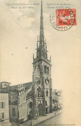/ CPA FRANCE 69 "Villefranche sur Saone, église Notre Dame des Marais "