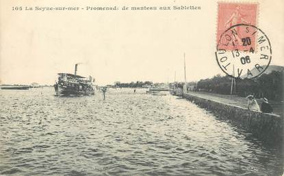 / CPA FRANCE 83 "La Seyne sur Mer, promenade de manteau aux Sablettes"