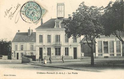 CPA FRANCE 37 "Chateau Renault, la Poste" / CACHET AMBULANT Vendôme à Paris