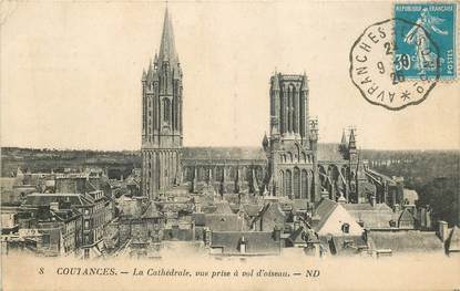 CPA FRANCE 50 "Coutances, la cathédrale"" / CACHET AMBULANT Avranches à Lison