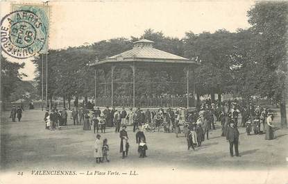 CPA FRANCE 59 "Valenciennes, la Place Verte"" / CACHET AMBULANT Dunkerque à Arras