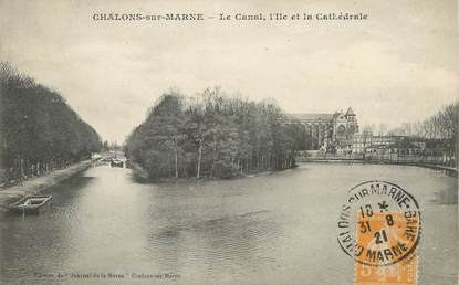 / CPA FRANCE 51 "Chalons sur Marne, le canal et la Cathédrale"