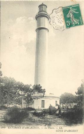 CPA FRANCE 33 "Environs  'Arcachon, le Phare" / CACHET AMBULANT Arcachon à Bordeaux