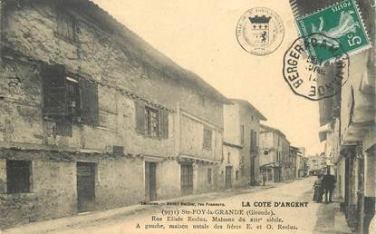 CPA FRANCE 33 "Ste Foy la Grande, Rue Elisée Reclus" / CACHET AMBULANT Bergerac à Marmande