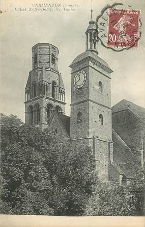 CPA FRANCE 89 "Vermenton, Eglise Notre Dame" / CACHET AMBULANT Avallon à Autun