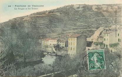CPA FRANCE 84 "Fontaine de Vaucluse, La Sorgue et les Usines" / CACHET AMBULANT Avignon à Miramas