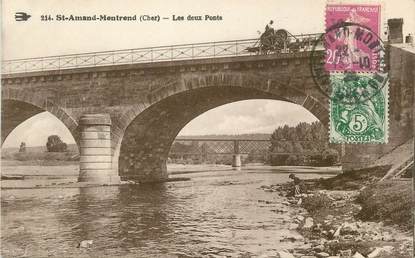 / CPA FRANCE 18 "Saint Amand Montrond, les deux ponts"