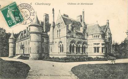 CPA FRANCE 50 "Cherbourg, Chateau de Martinwast" / CACHET AMBULANT Paris à Cherbourg