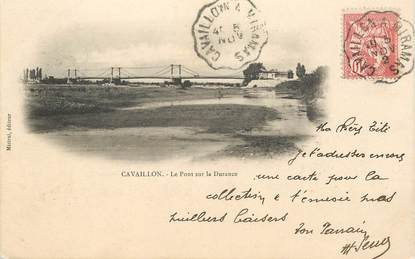 CPA FRANCE 84 "Cavaillon, le pont sur la Durance" / CACHET AMBULANT Cavaillon à Miramas