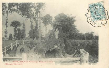 CPA FRANCE 14 "Mesnil Mauger, grotte et calvaire" / CACHET AMBULANT Falaise à couliboeuf