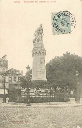 CPA FRANCE 10 "Troyes, monument des Enfants de l'Aube" / CACHET AMBULANT Troyes à Saint Florentin