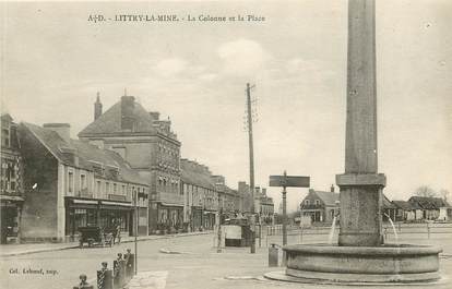 CPA FRANCE 14 "Littry les Mines, la colonne et la place"