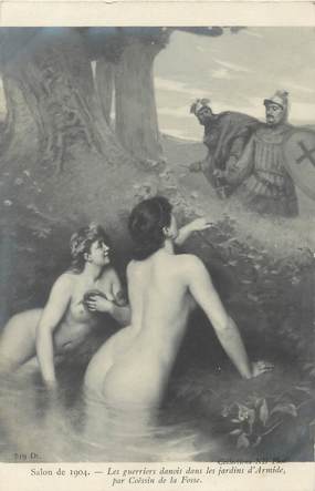 / CPA NU / SALON DE 1904, les Guerriers danois dans les jardins d'Armide"