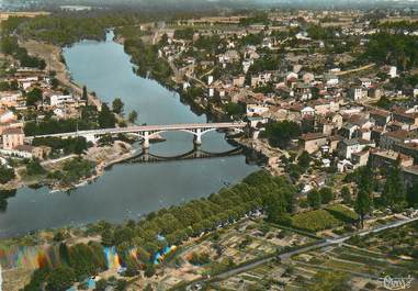 / CPSM FRANCE 42 "Saint Just sur Loire, le camping et le pont"