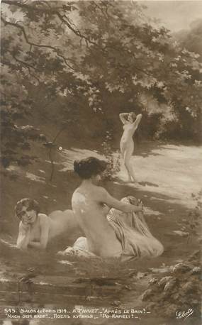 / CPA NU / SALON DE PARIS 1914 "A. Thivet, après le bain"