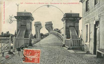 CPA FRANCE 42 "Inondation du 17/10/1907, Eboulement du Pont d'Andrézieux"