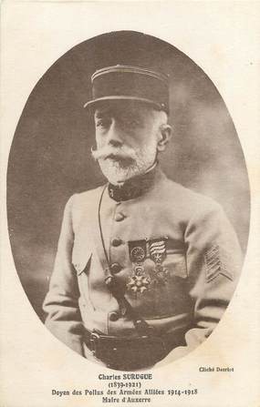 / CPA FRANCE 89 "Auxerre, Charles Surugue, doyen des poilus des armées Alliées 1914-1918"